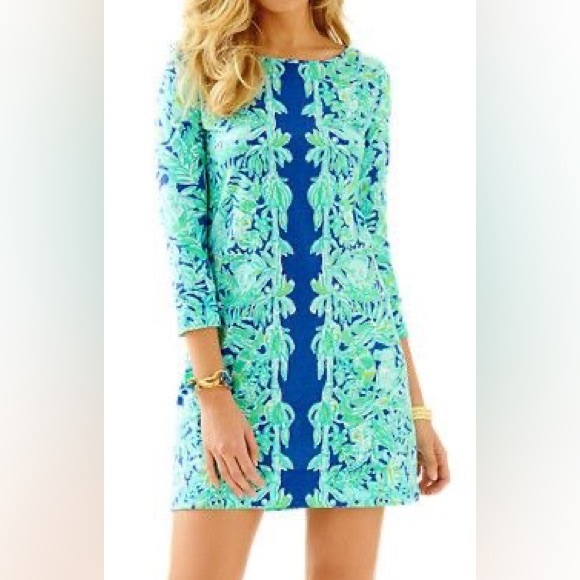 Lilly Pulitzer Dresses & Skirts - Floral Green and Blue Dress